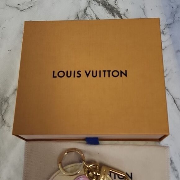 New NWOT Authentic Louis Vuitton By the Pool Yellow Pink Bag Charm - Picture 3 of 4